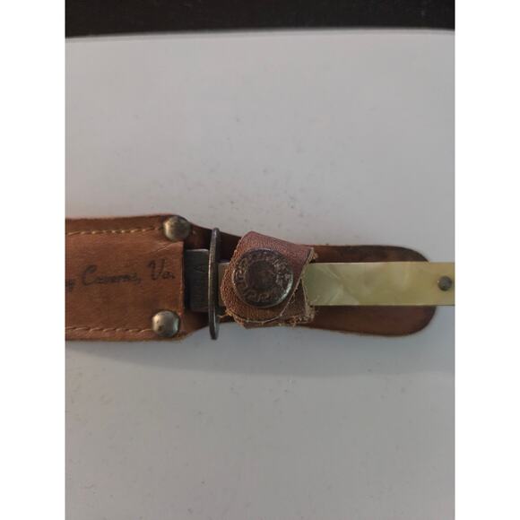 Vintage 40s-50s Luray Caverns VA Souvenir Knife w/ Sheath MOP Celluloid Handle - Picture 3 of 9